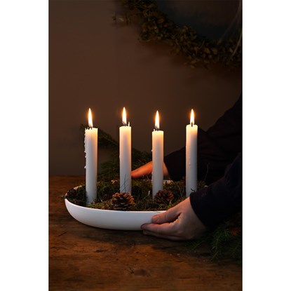 Keramický svícen GRÖNDAL na 4svíčky v řadě D.32cm bílý_5