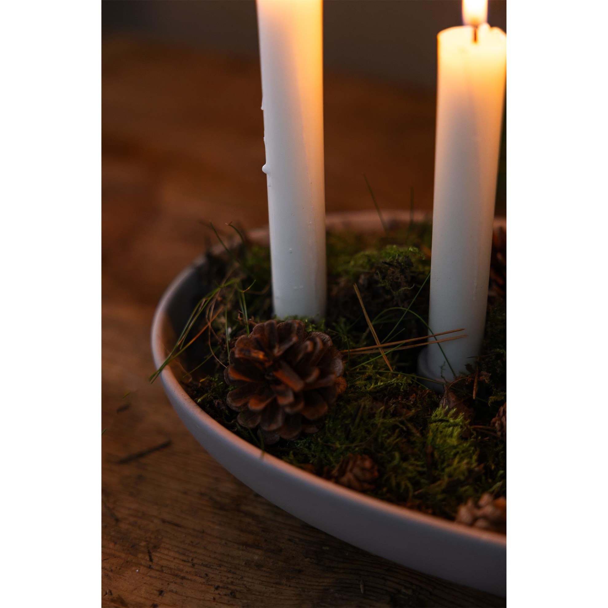 Keramický svícen GRÖNDAL na 4svíčky v řadě D.32cm sv.šedý_1