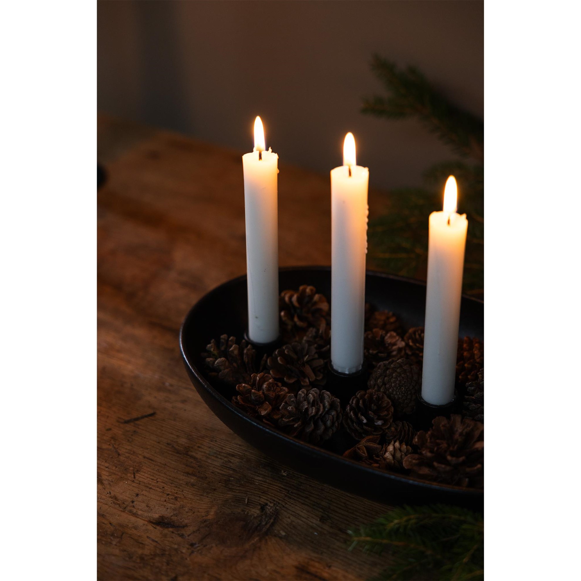 Keramický svícen GRÖNDAL na 4svíčky v řadě D.32cm černý lesklý_0