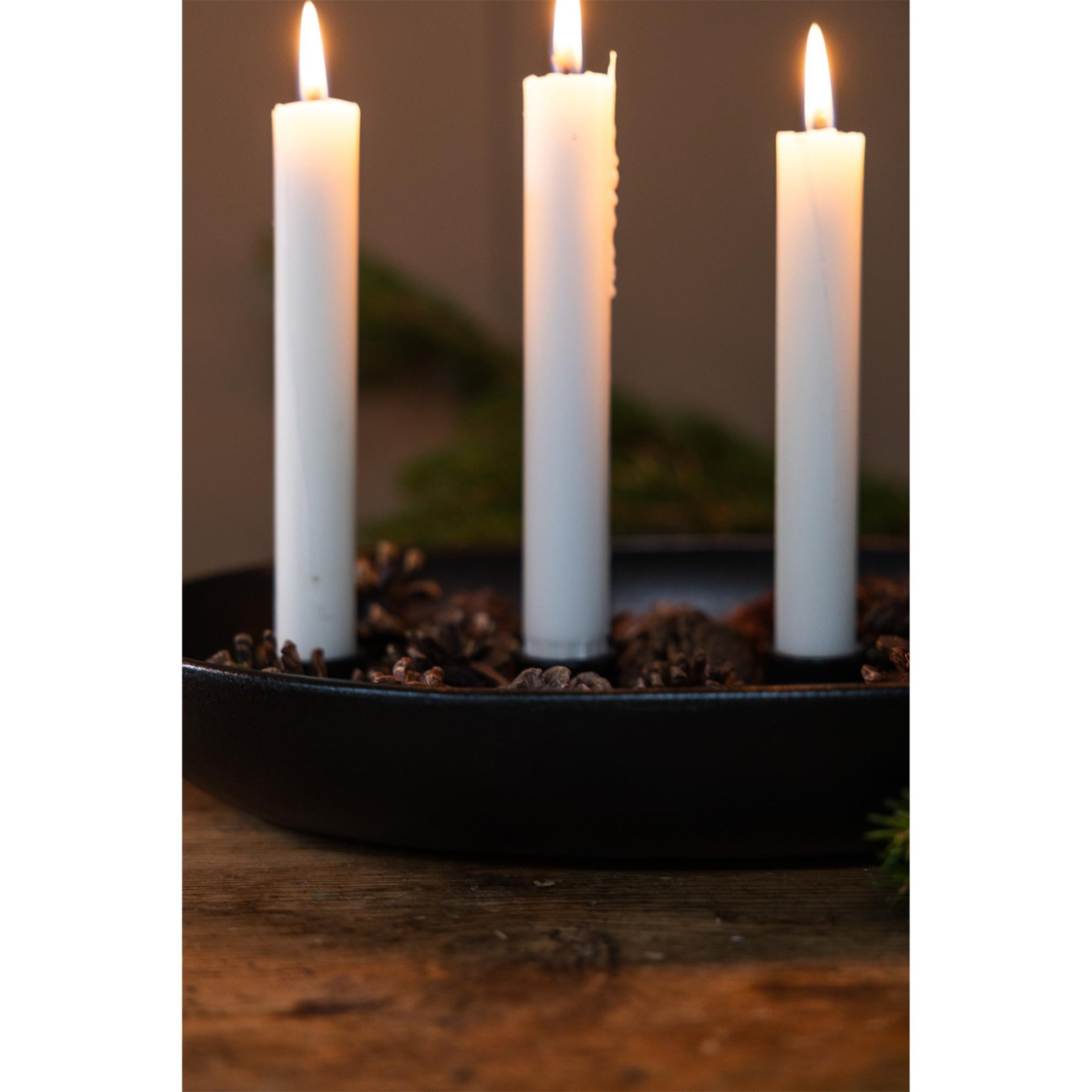 Keramický svícen GRÖNDAL na 4svíčky v řadě D.32cm černý lesklý_1