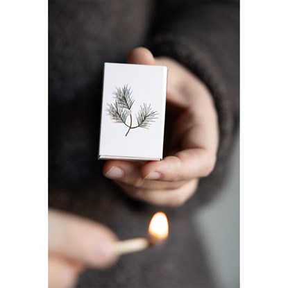 Zápalky malé GRANKVIST 5x3,5cm bílé/dekor větvička_3