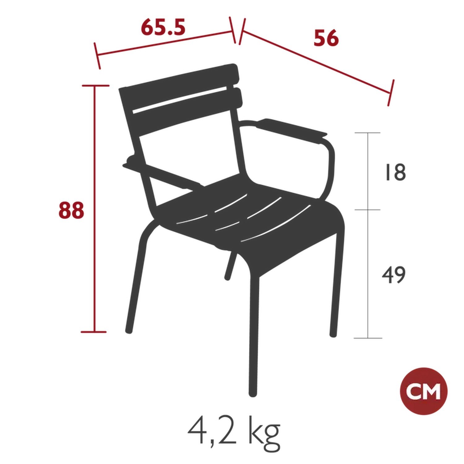 Hliníková židle s područkami Fermob LUXEMBOURG - Cotton white (jemná struktura)_0