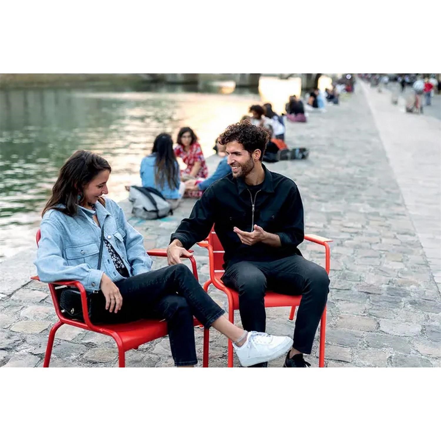 Hliníková židle s područkami Fermob LUXEMBOURG - Cotton white (jemná struktura)_4