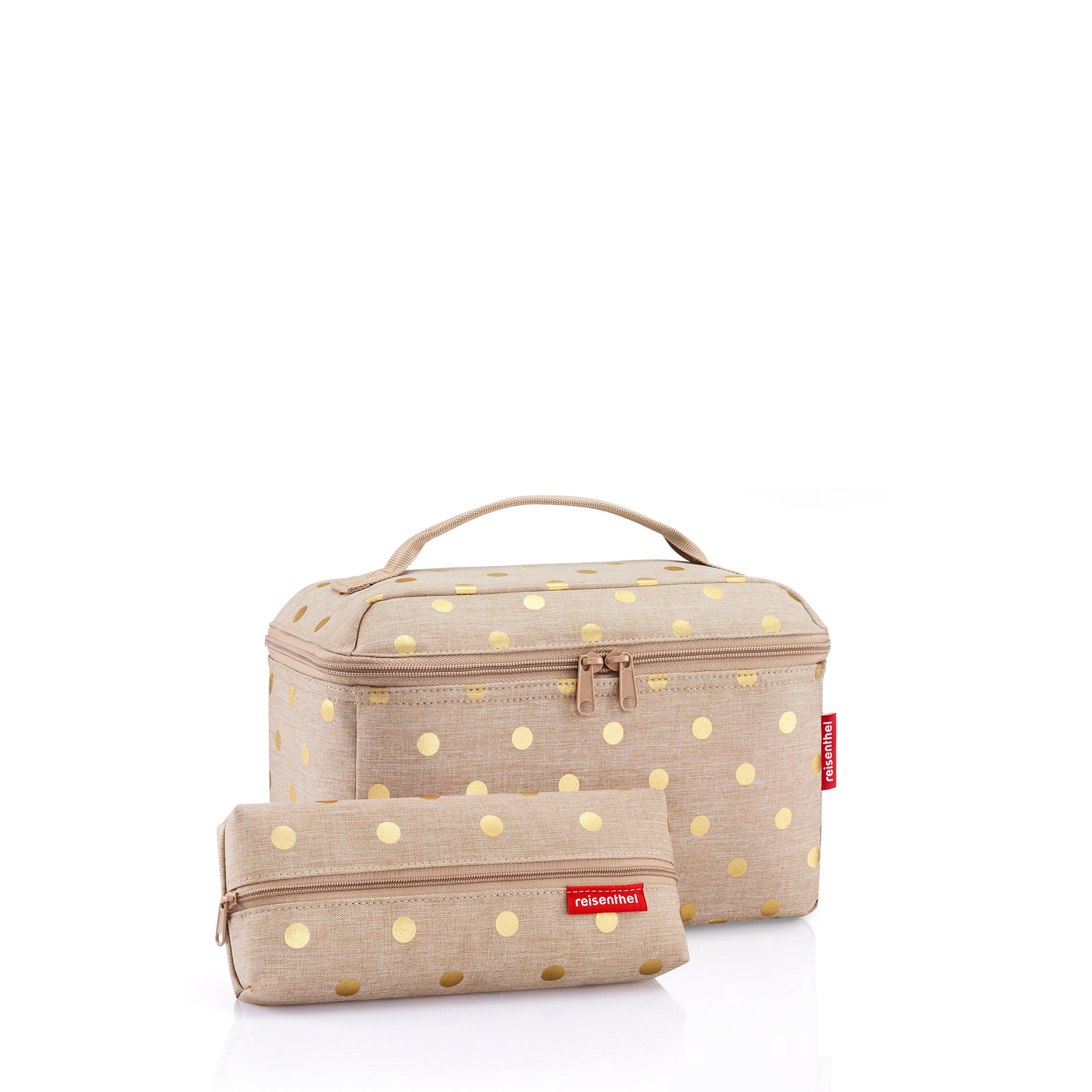 Kosmetický kufřík Beautycase set/2ks metallic dots coffee_0