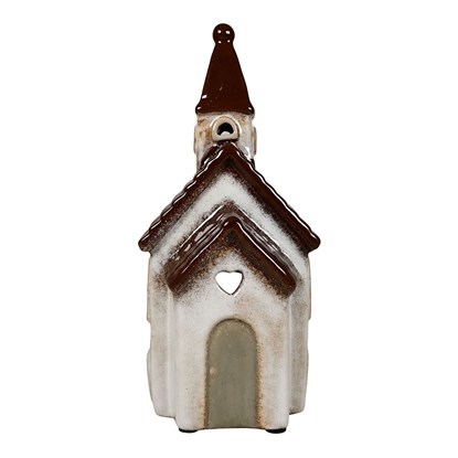 Keramický domeček V.20cm pro čajovou svíčku bílý_0