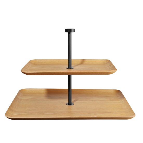 Etažér dvoupatrový obdelníkový WOOD V.25cm hnědý_1