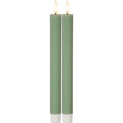 LED dekorační svíčka FLAMME STRIPE SET/2ks V. 25cm zelená_0