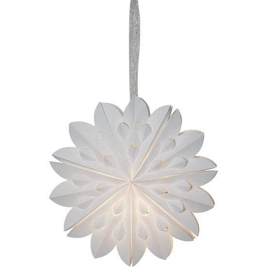 Papierstern "Clipp"weiß, ca. 40 cm mit Band, ohne Leuchtmittel_1