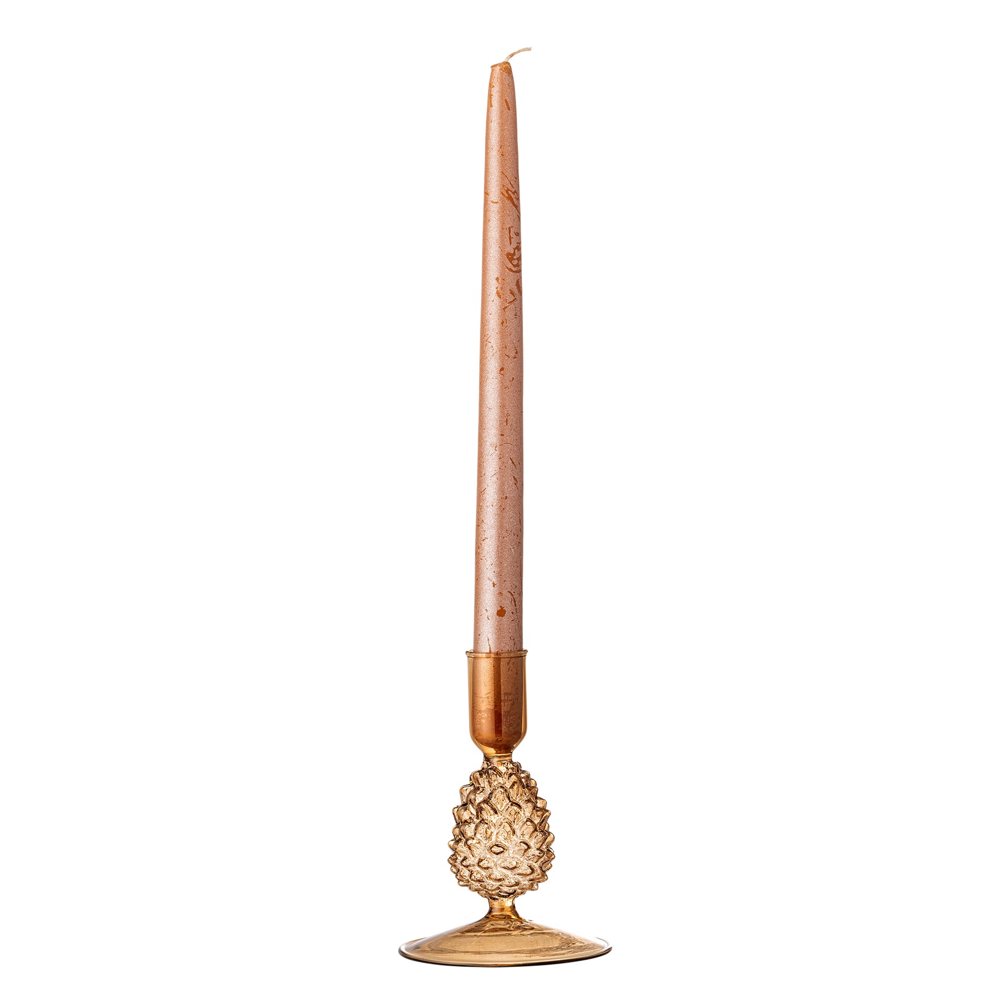 Skleněný svícen JISELE V.13cm hnědý_0