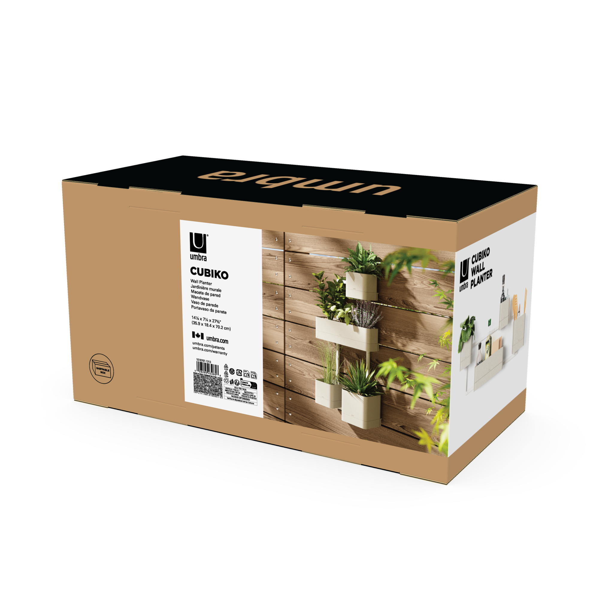 Nástěnný květináč Umbra CUBIKO pískový_5