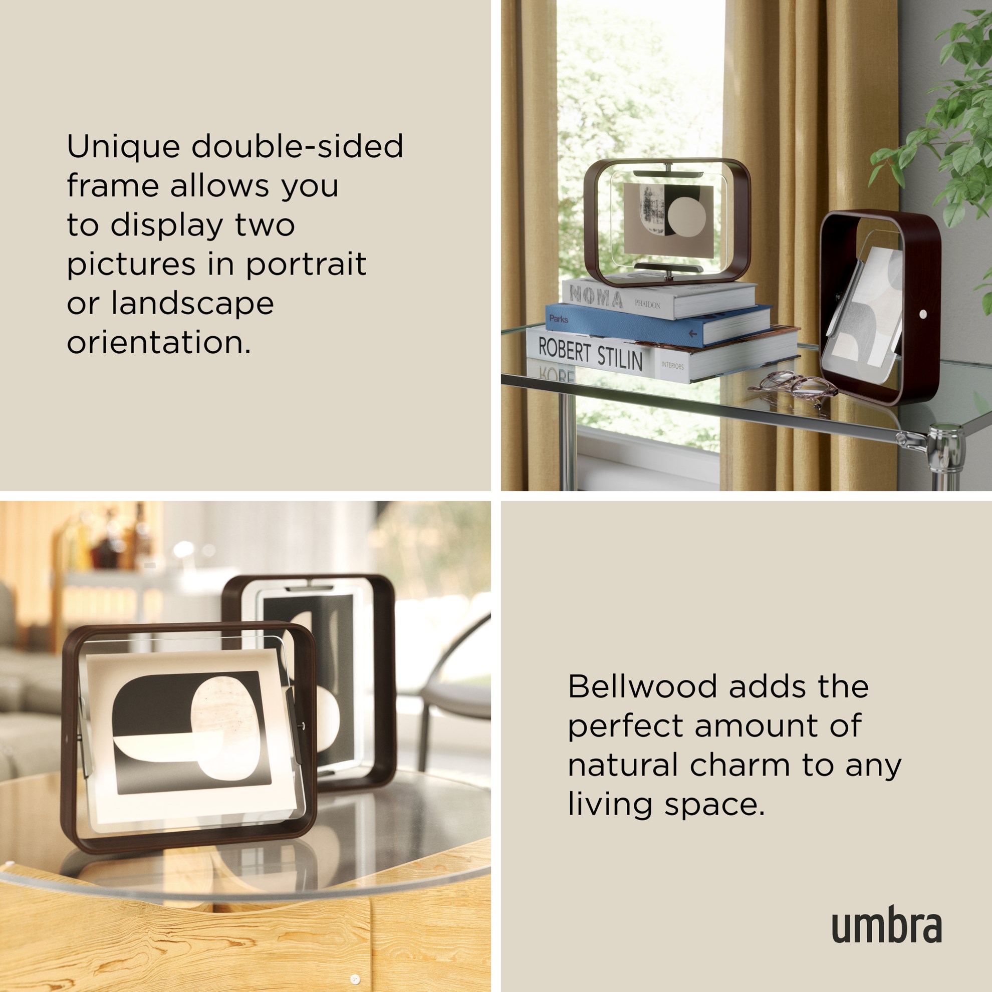 Otočný fotorámeček Umbra BELLWOOD 22x16 cm hnědý_8