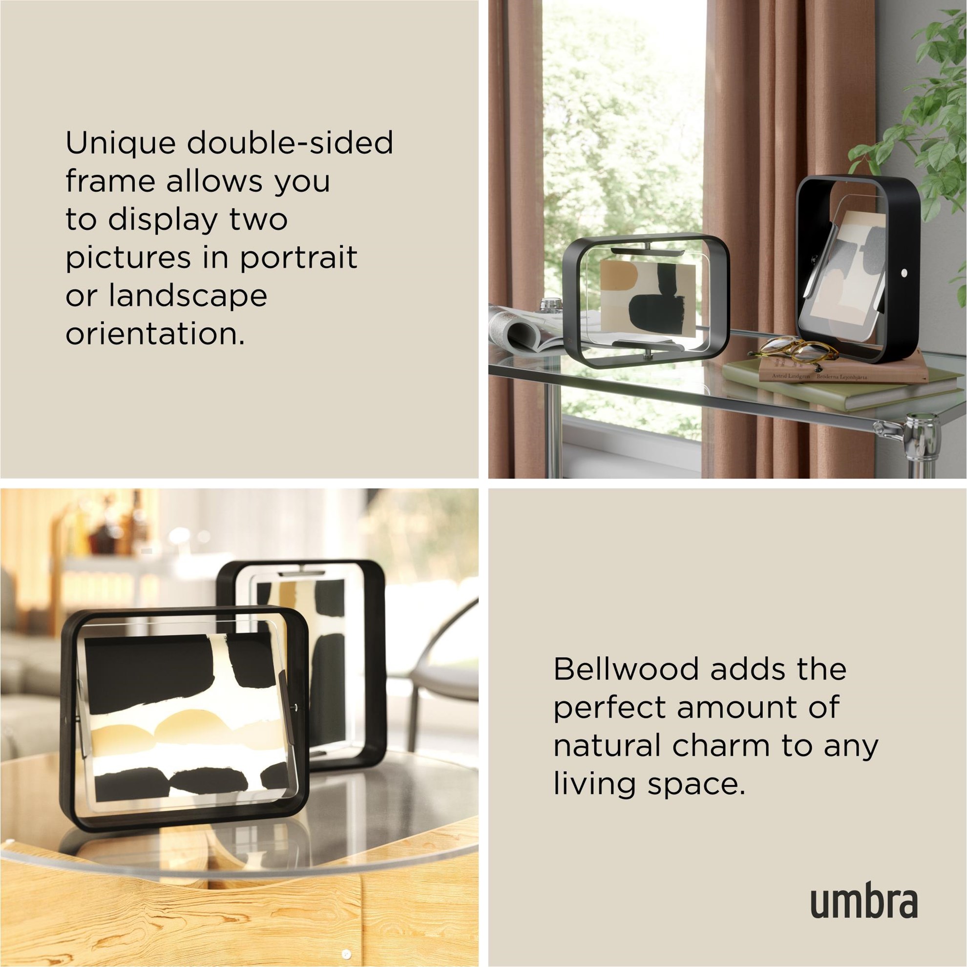Otočný fotorámeček Umbra BELLWOOD 22x16 cm černý_9