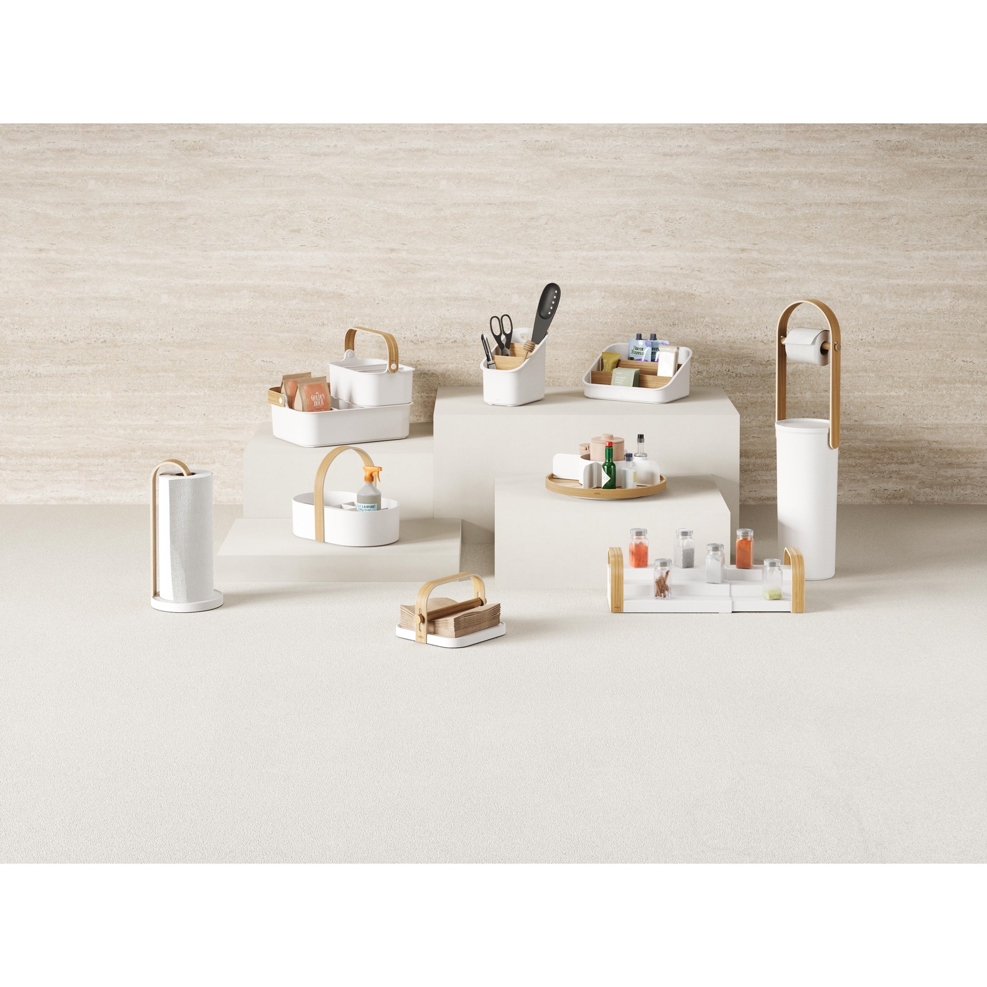 Stojan na ubrousky Umbra BELLWOOD bílý/přírodní_4