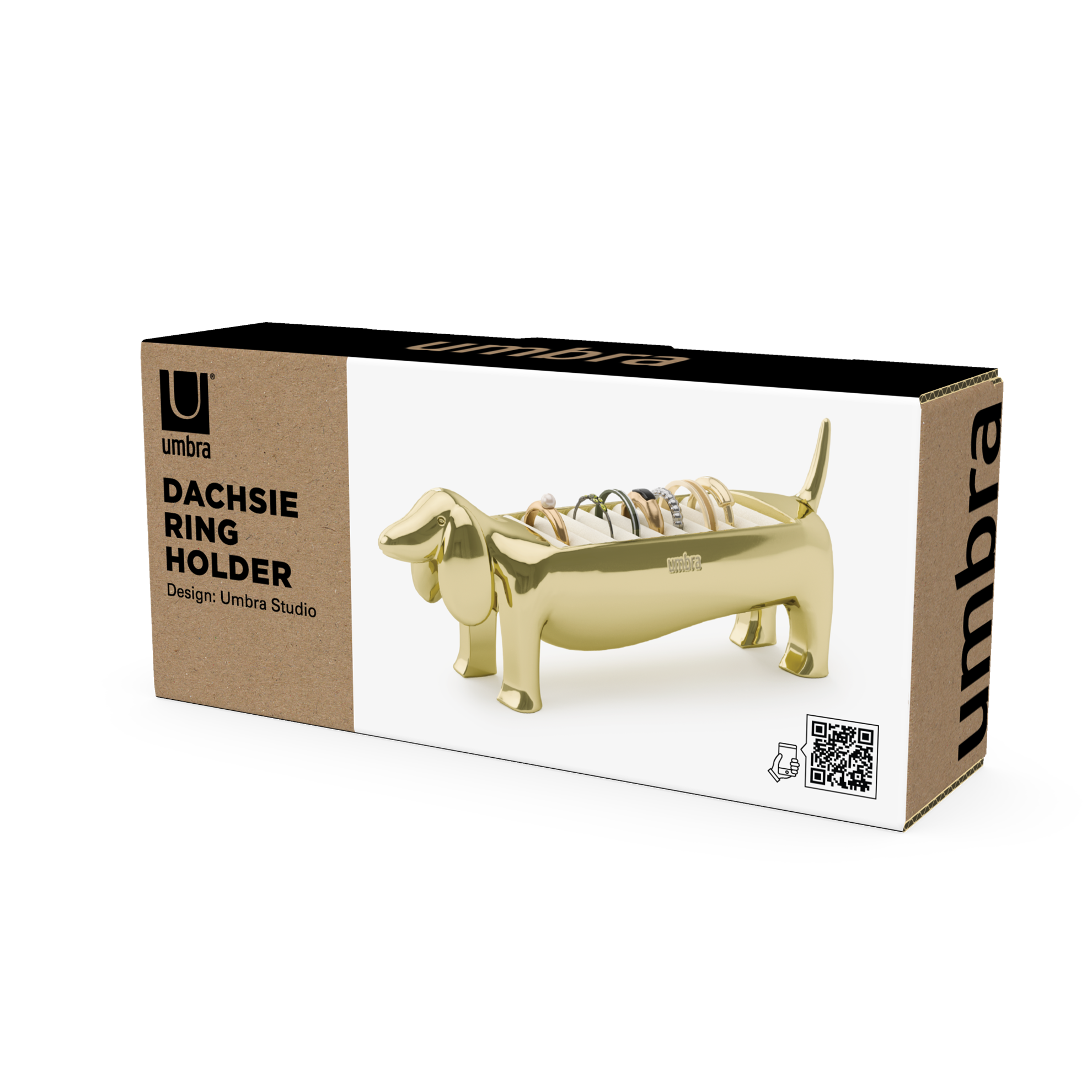 Šperkovnice na prstýnky Umbra DACHSIE mosazná_4