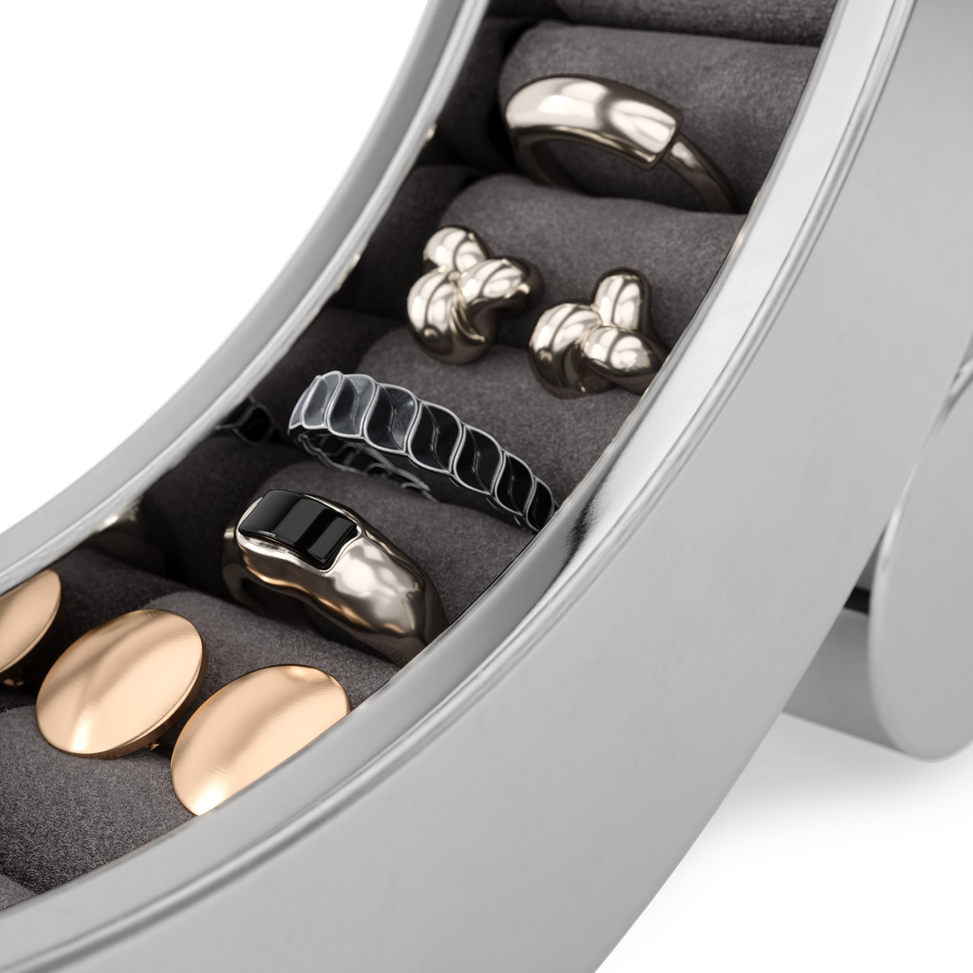 Kruhová šperkovnice na prstýnky Umbra FERRIS chrom_3