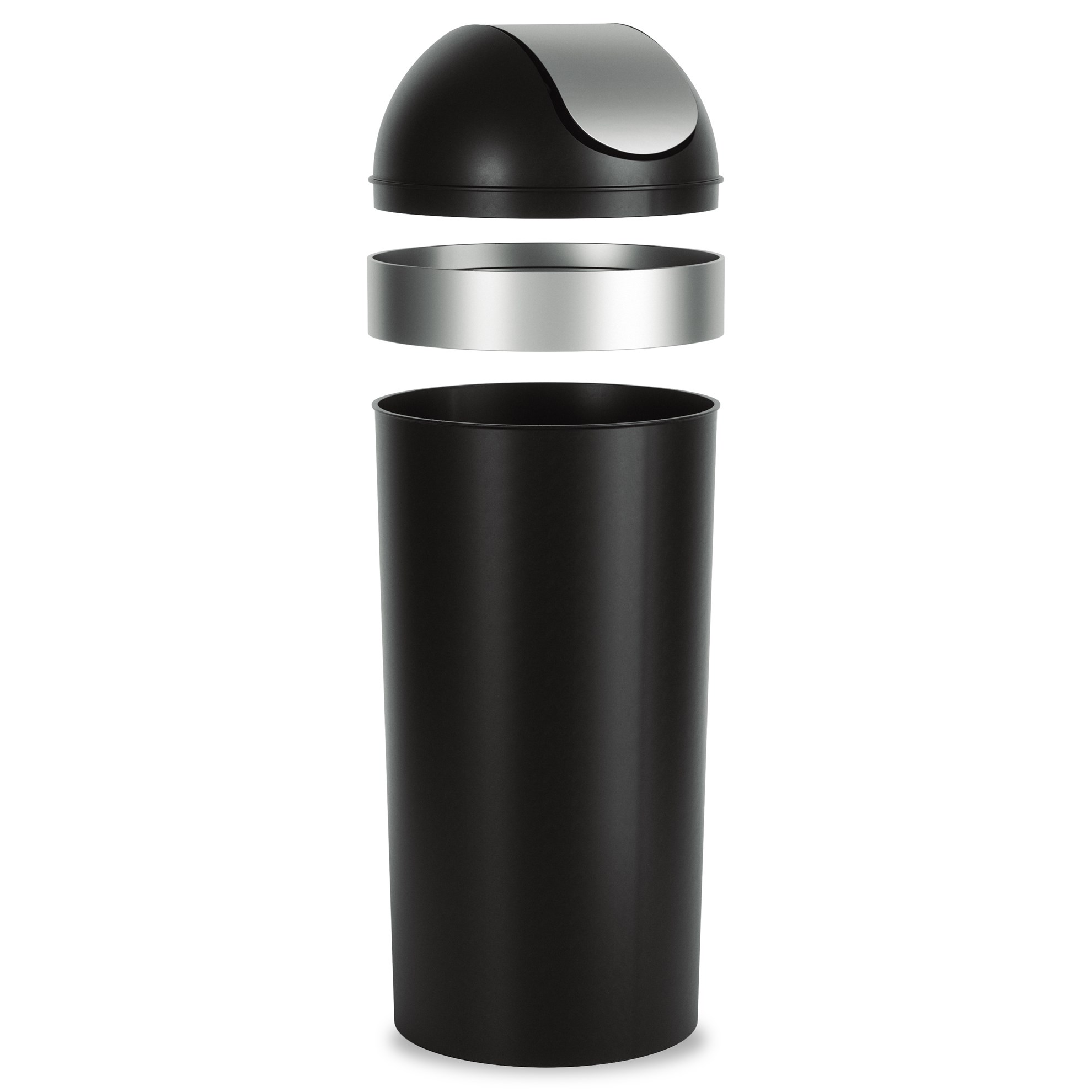 Odpadkový koš s výklopným víkem Umbra VENTI CAN 62l černý/nikl_6