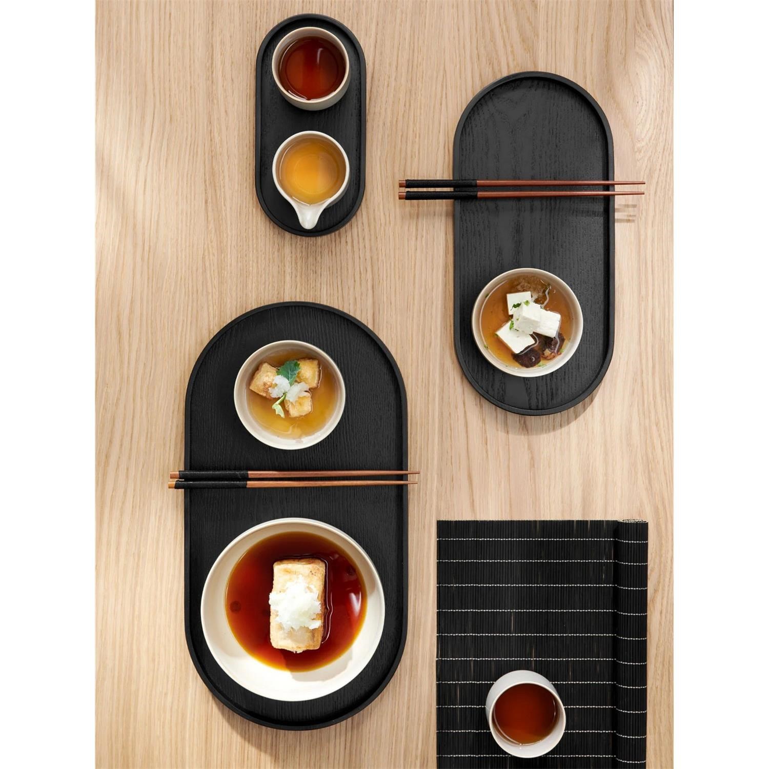 Dřevěný tác Asa SONOKO oválný 23x11cm černý_1