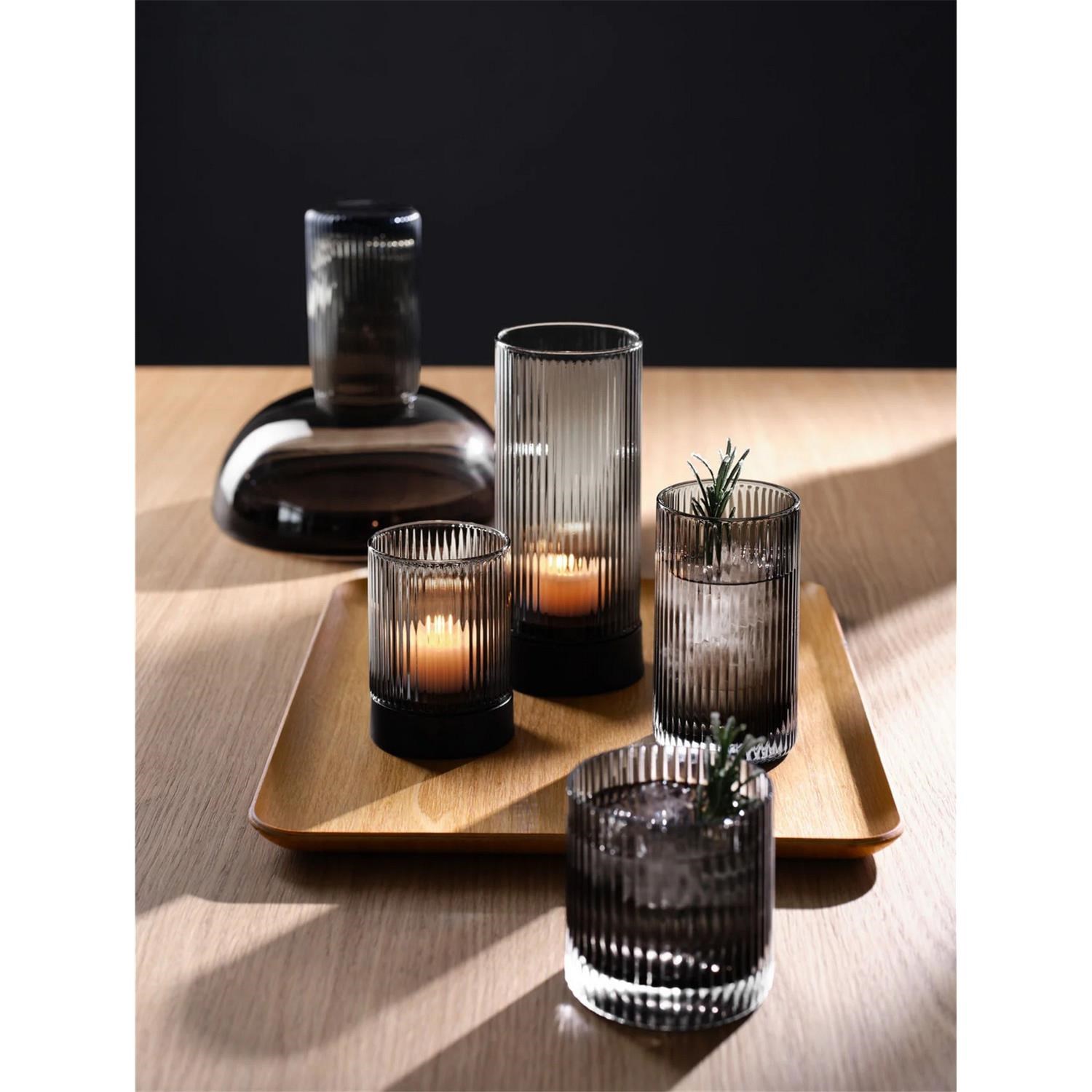 Svícen na čajovou svíčku JUNA V.9,6cm šedý_0