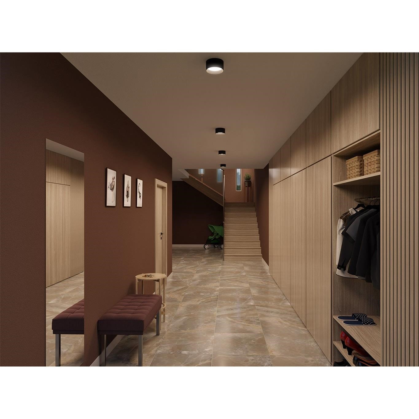 Vnitřní stropní svítidlo Led 2 ZETA ON S P.12cm černé DALI/PUSH stmívání_2