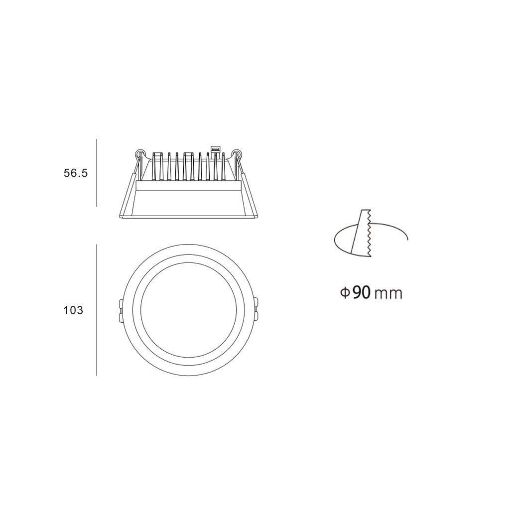 Vnitřní zápustné svítidlo Led 2 ZETA XS P.10cm černé_0