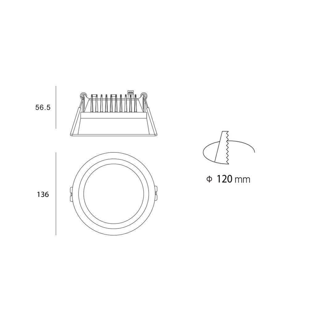 Vnitřní zápustné svítidlo Led 2 ZETA S P.13,6cm bílé_0