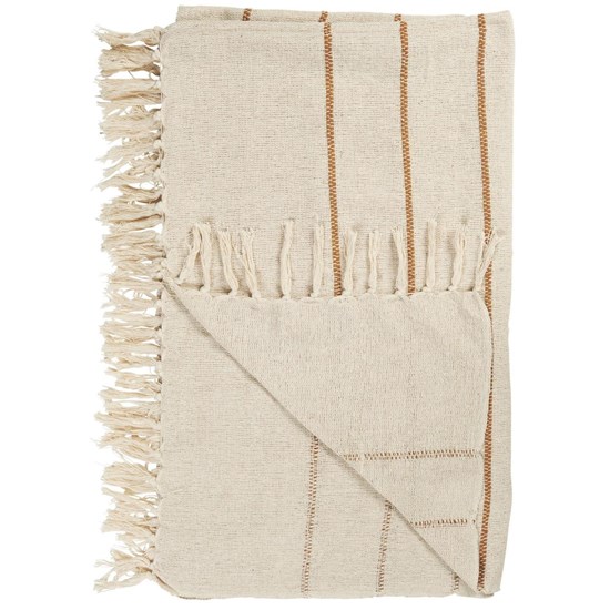 Pléd/přehoz Ib Laursen s hnědými proužky 130x160 cm_0