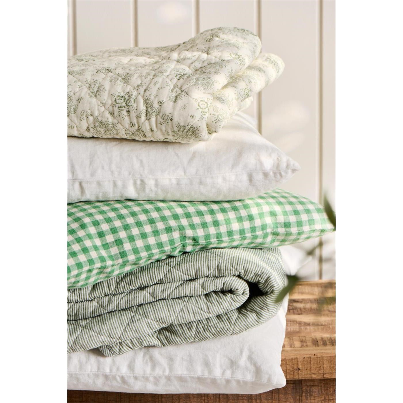 Prošívaná deka/přehoz Ib Laursen zeleno-bílá 180x130 cm_1