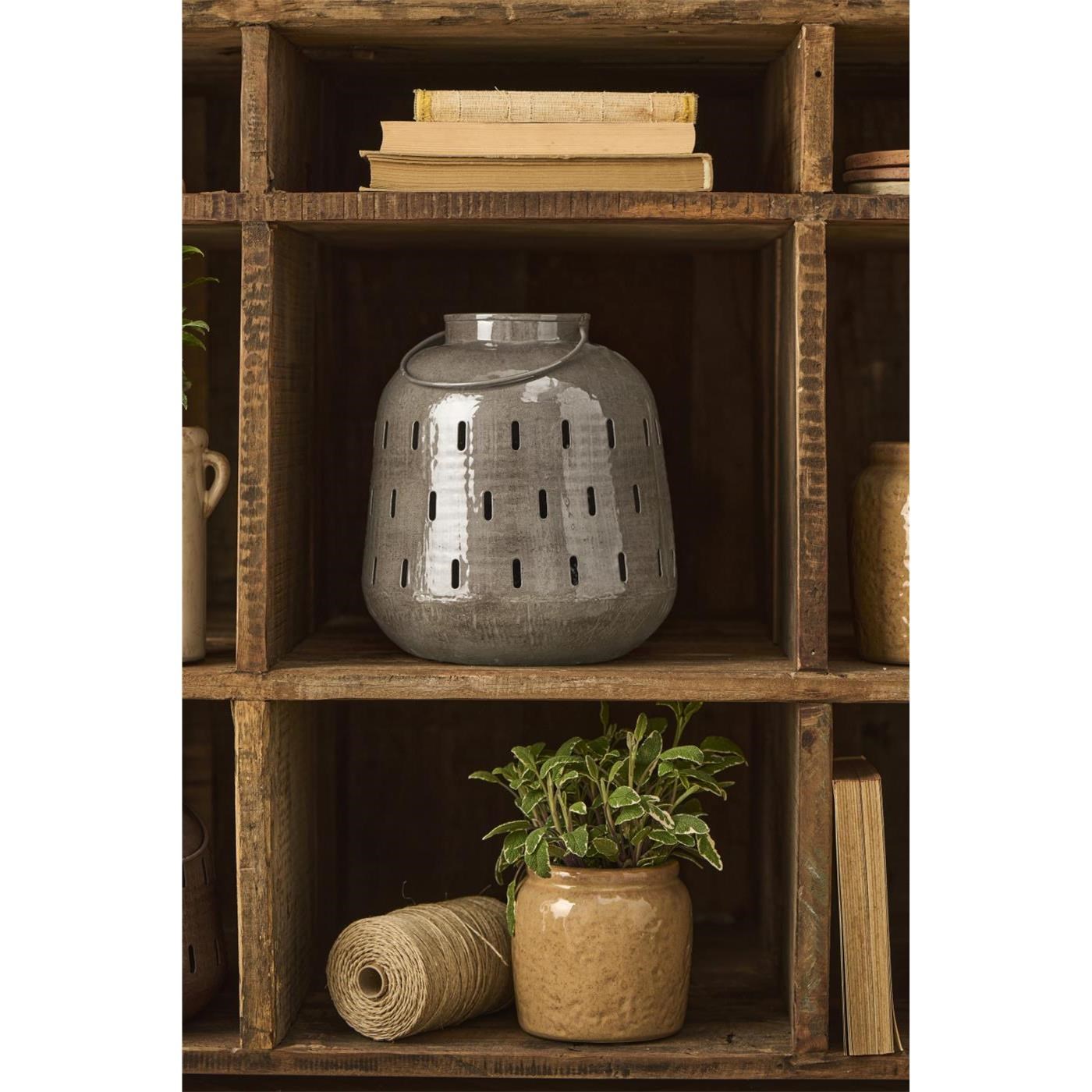 Svícen s rukojetí Ib Laursen Berkane šedý_0