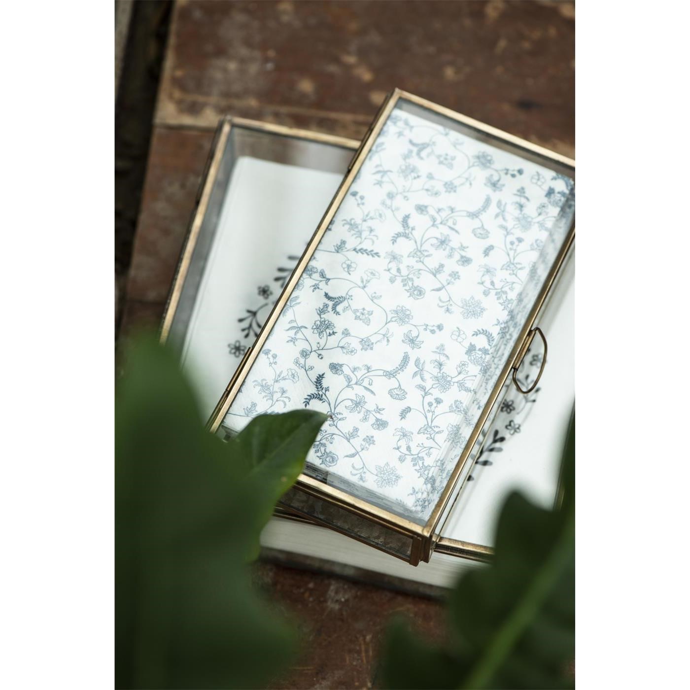 Papírové ubrousky Ib Laursen BAL/50ks s černým květinovým věncem_0