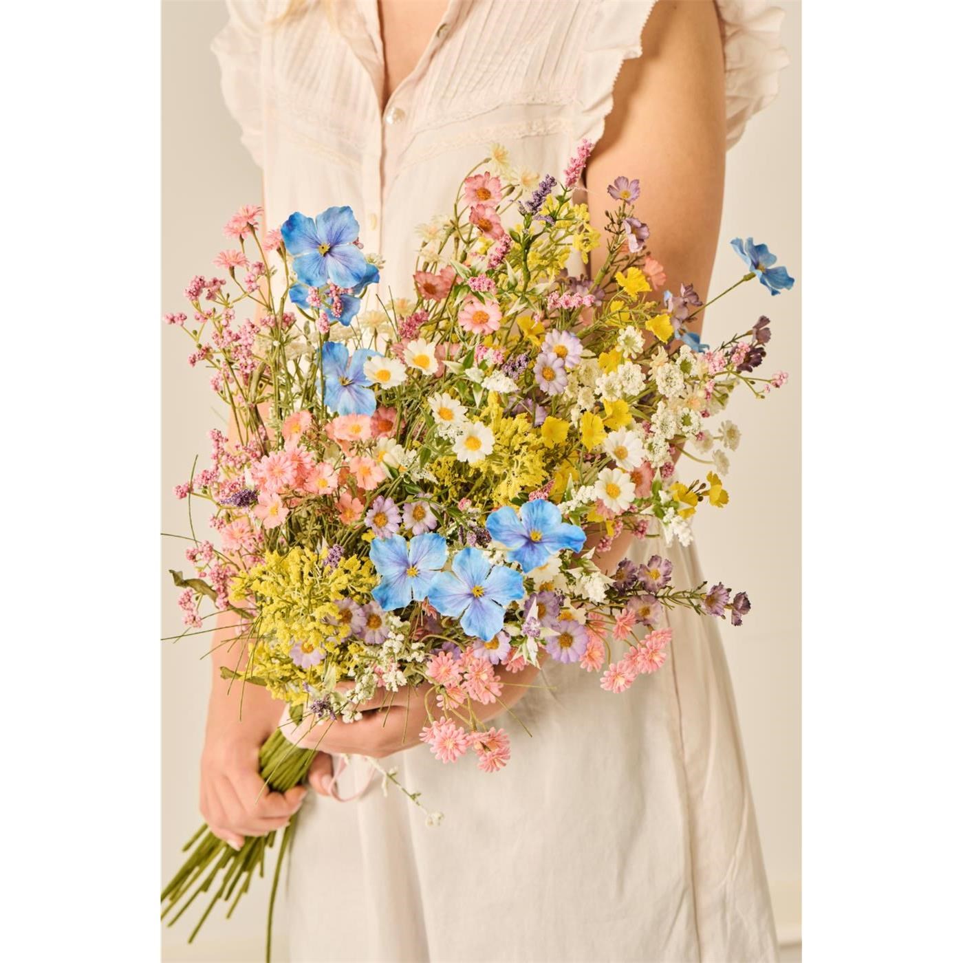 Umělá květina Ib Laursen dva druhy růžových květů_1