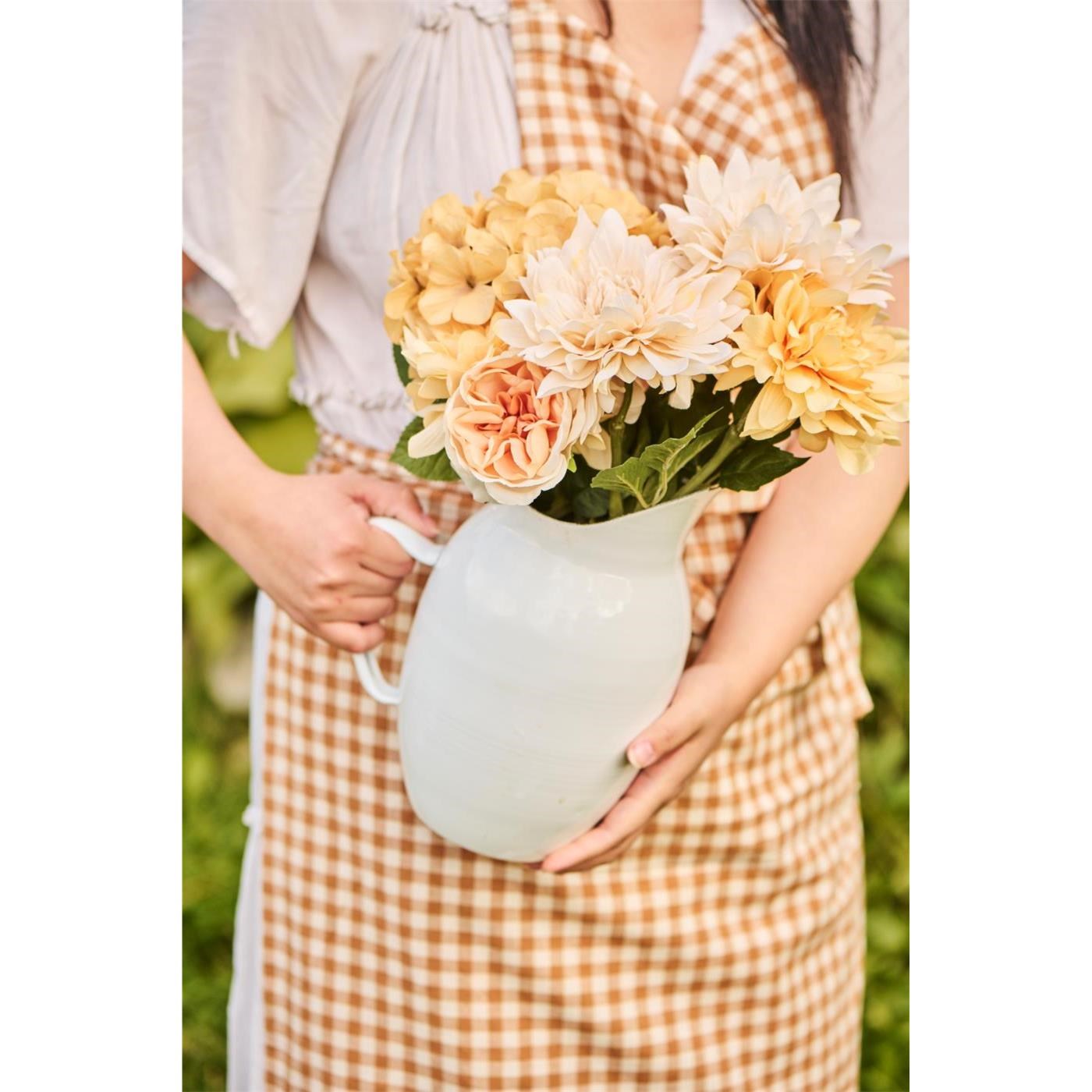 Umělá květina Ib Laursen Dahlia krémový květ_1