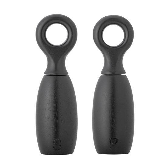 Dřevěná slánka a pepřenka MARTIM V.21cm SET/2ks černá_1