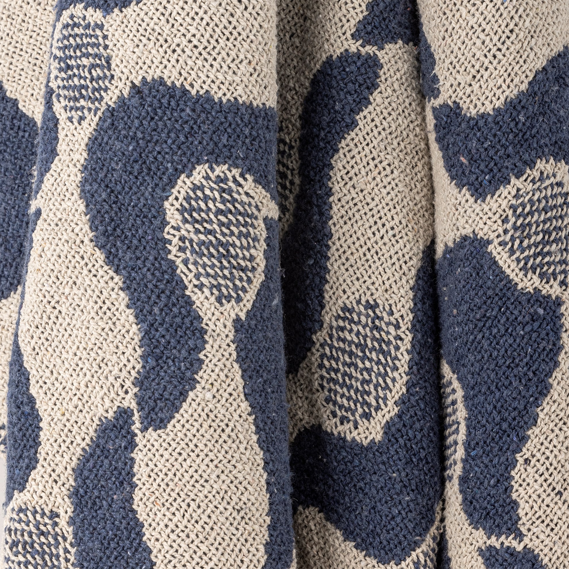 Pléd z recyklované bavlny SANTENA 160x130cm modrý_1