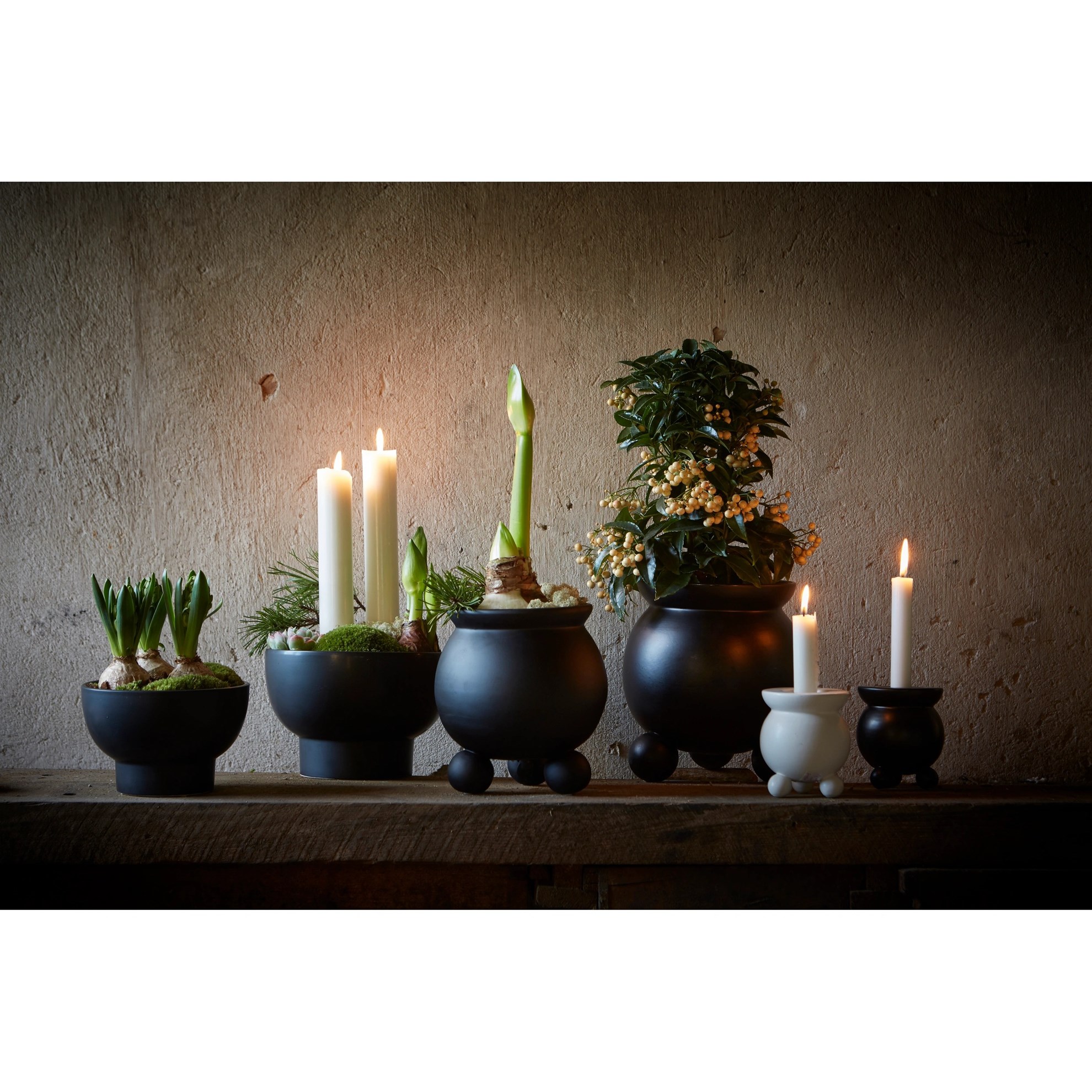 Keramické květináče MEGAN V.21/17cm SET/2ks černé_2