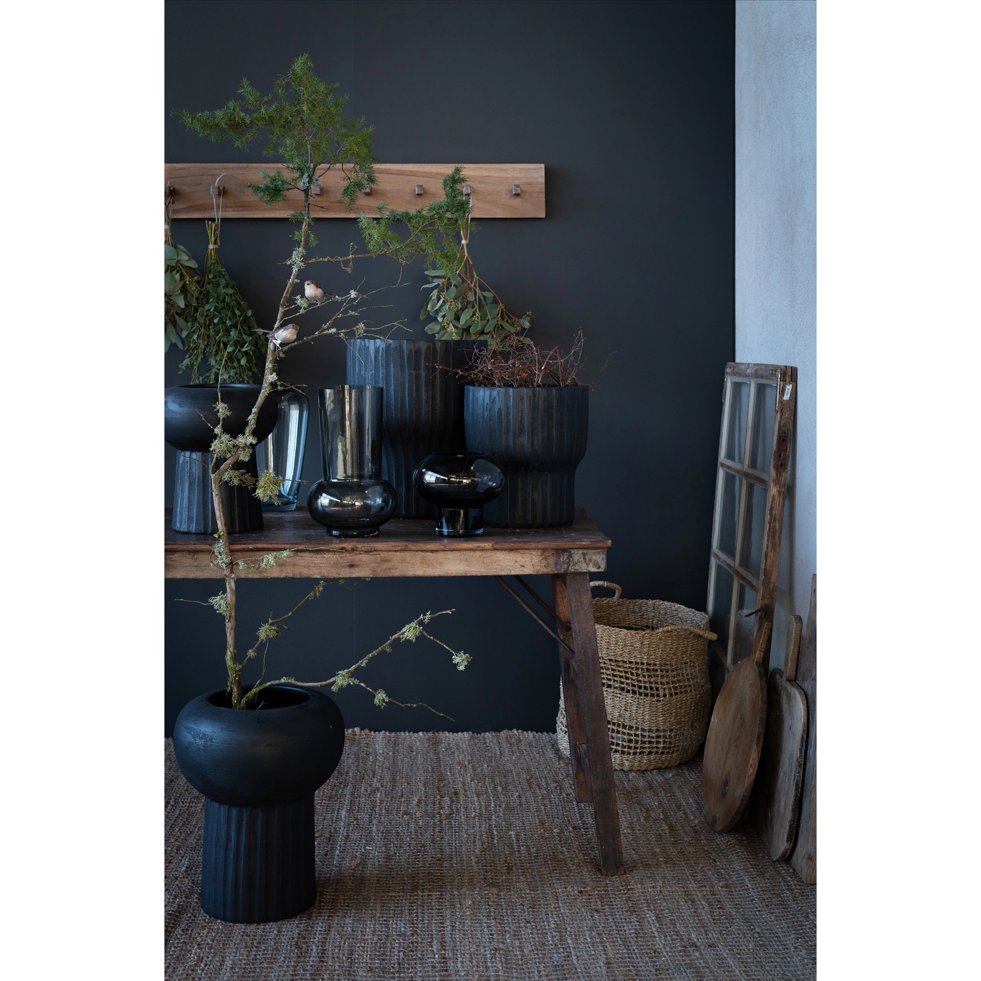 Terakotové květináče BRENDA V.40/30cm SET/2ks černé_0