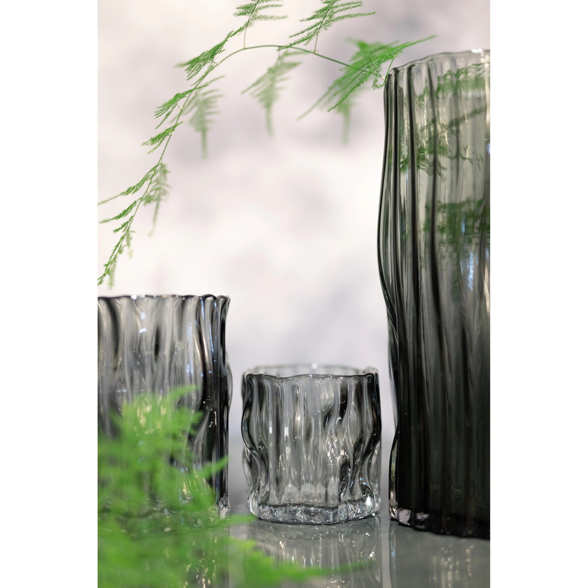 Skleněná vázička/svícen LIVI V.15cm čirý_1