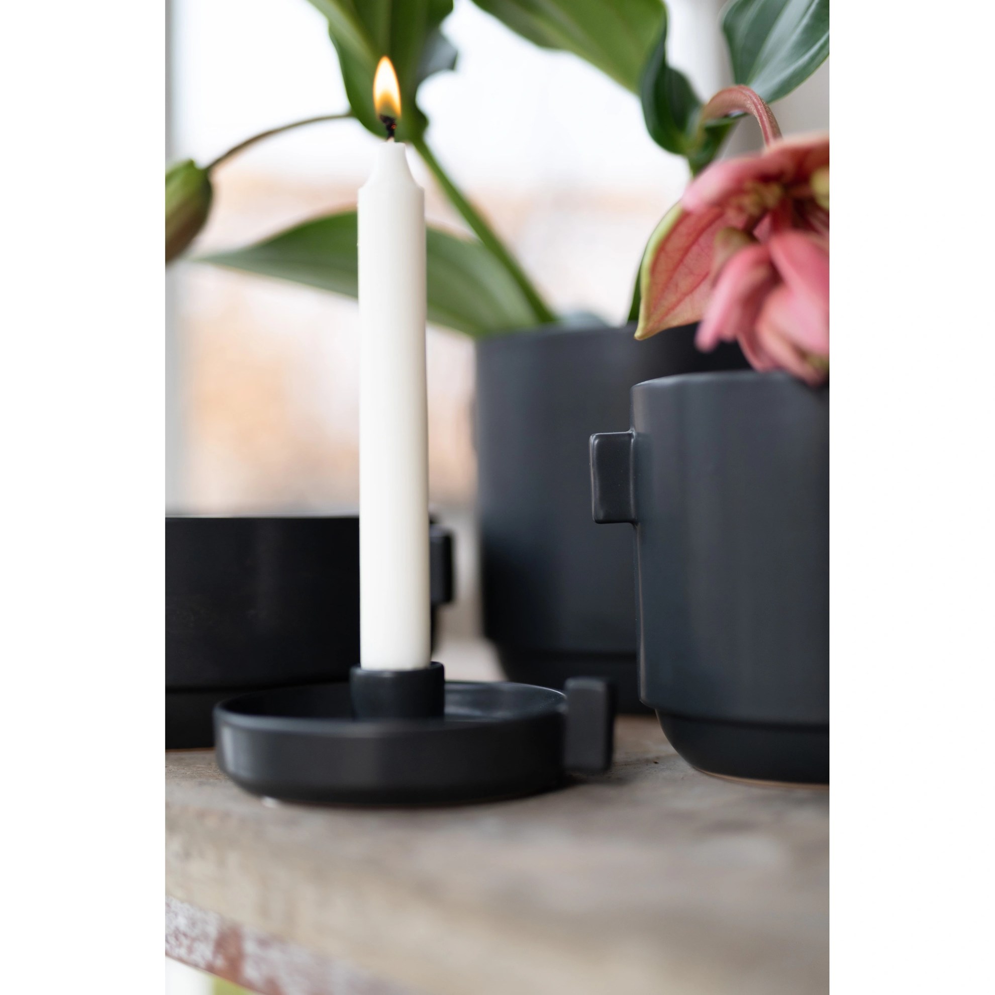 Kameninový květináč RACHEL V.17cm černý_3