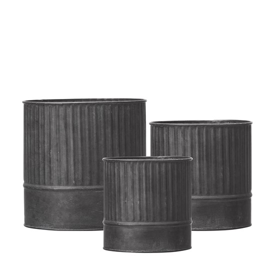 Kovové obaly na květináče AMIRA V.18/15/13cm SET/3ks černé_4