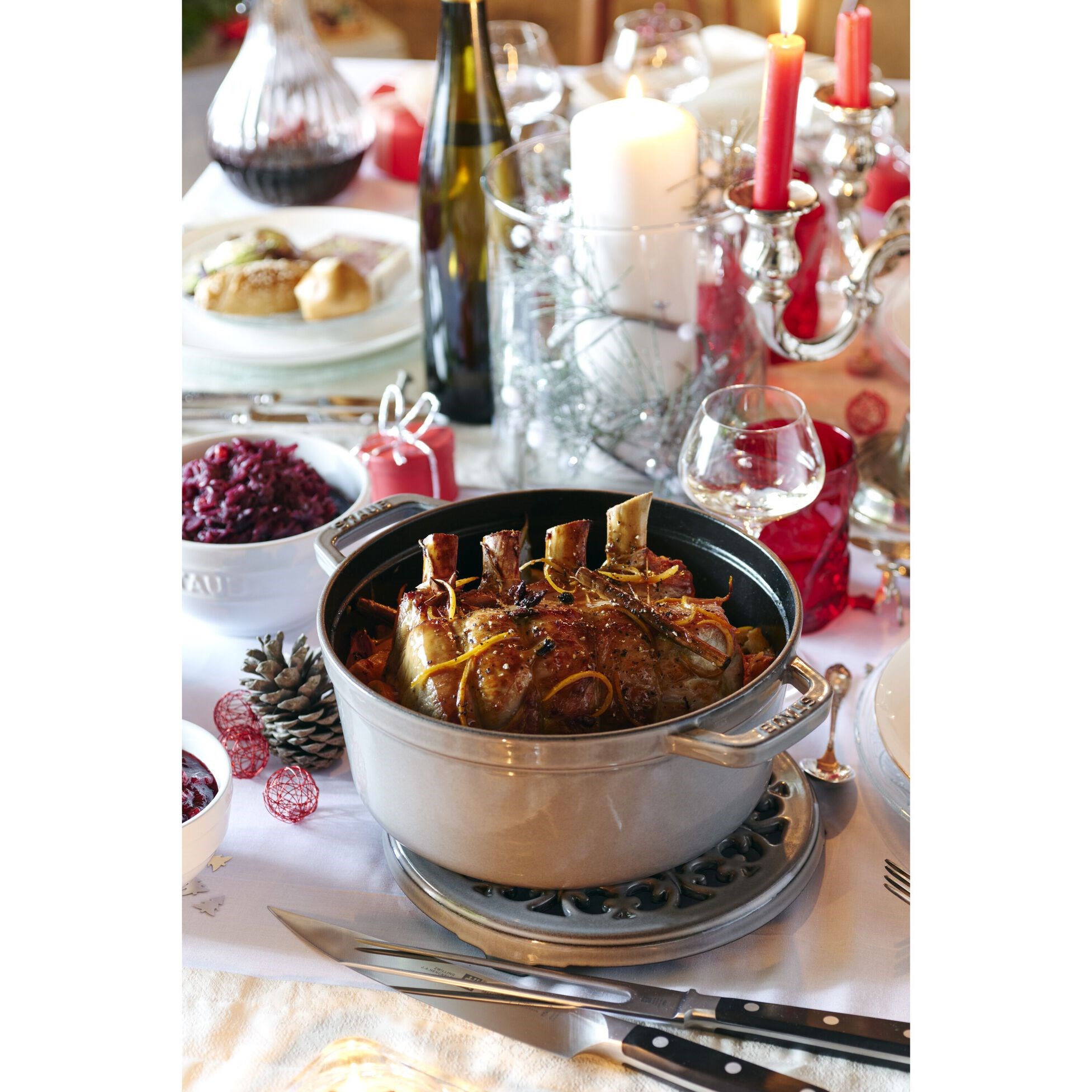 Hrnec STAUB  kulatý 24 cm šedý 3,8l_0