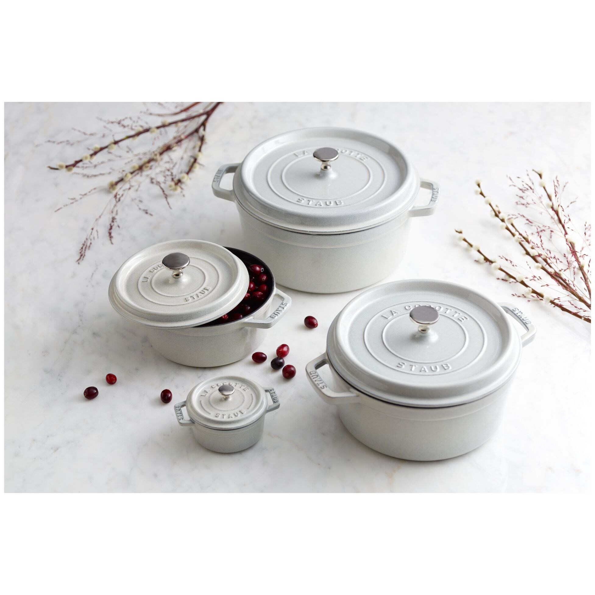 Hrnec STAUB  kulatý 28cm bílý lanýž 6,7l_1