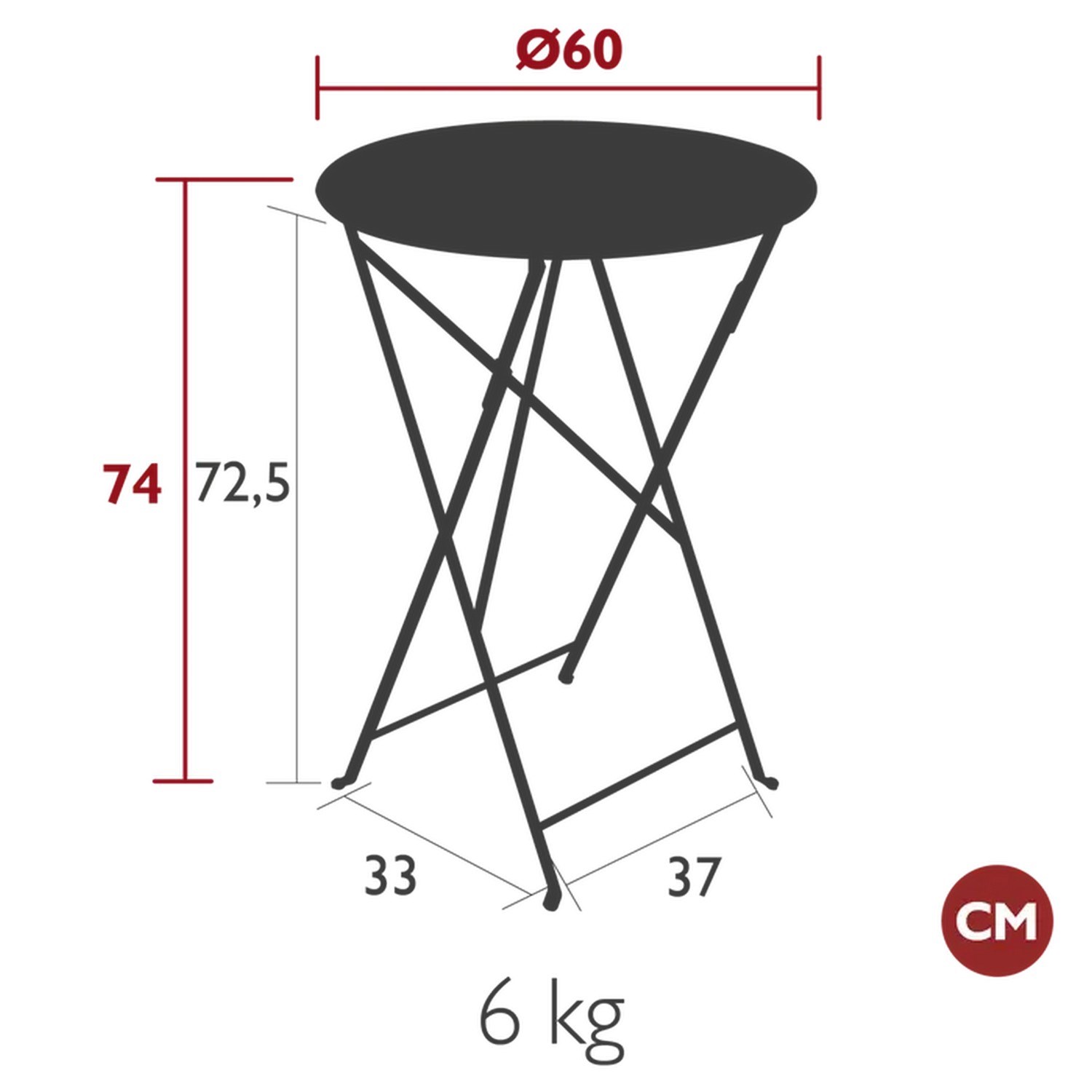 Skládací stolek Fermob BISTRO P.60cm - Tonka_0