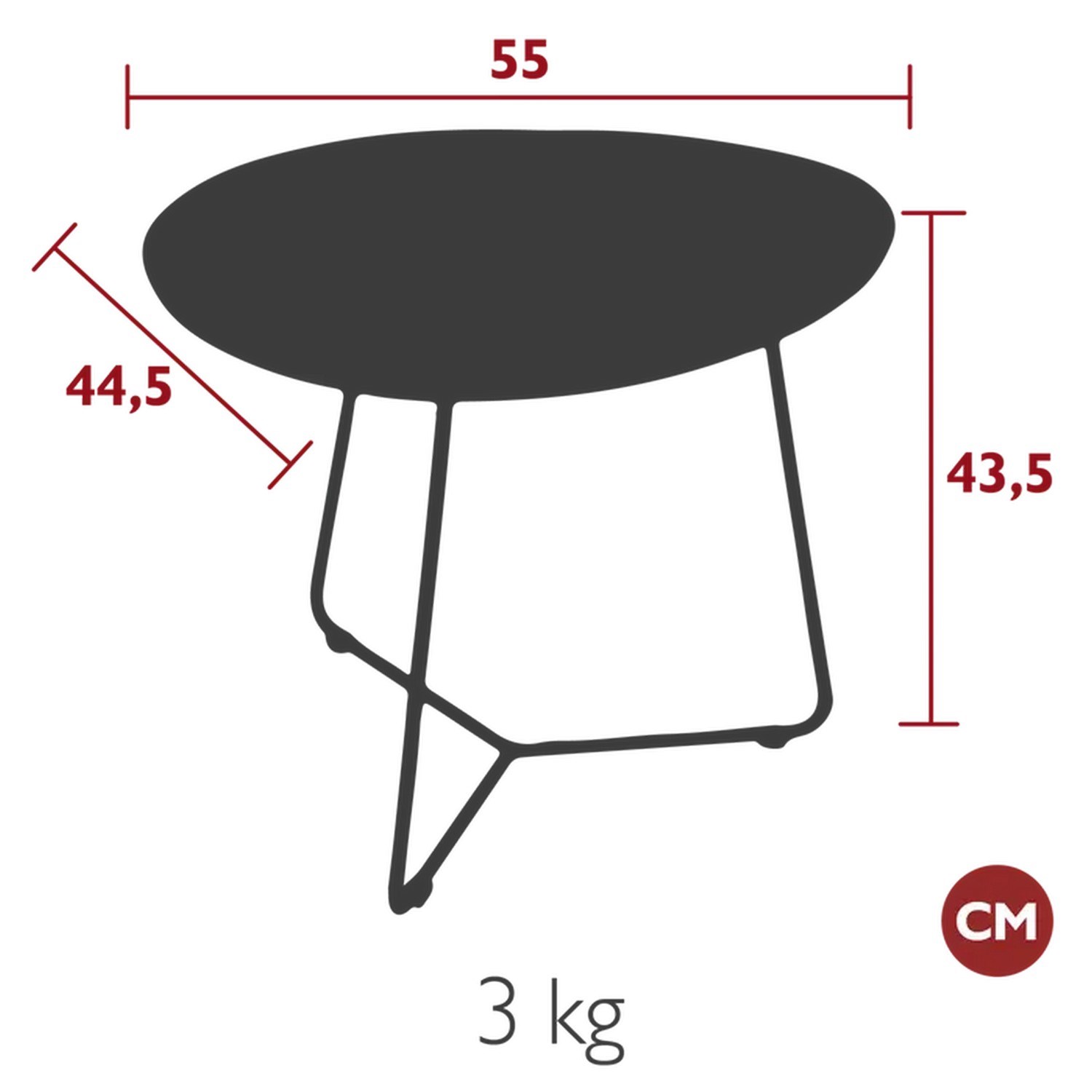 Odkládací stolek/podnos Fermob COCOTTE P.55cm - Chili_0