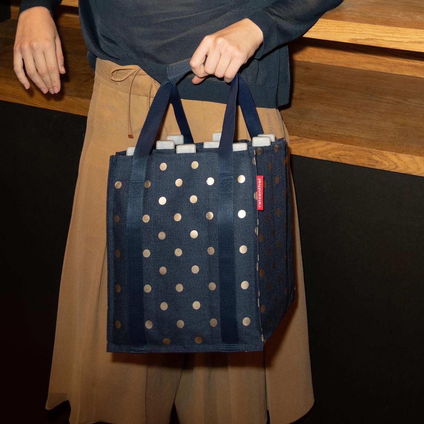 Taška na lahve Reisenthel Bottlebag metallic dots blue_0
