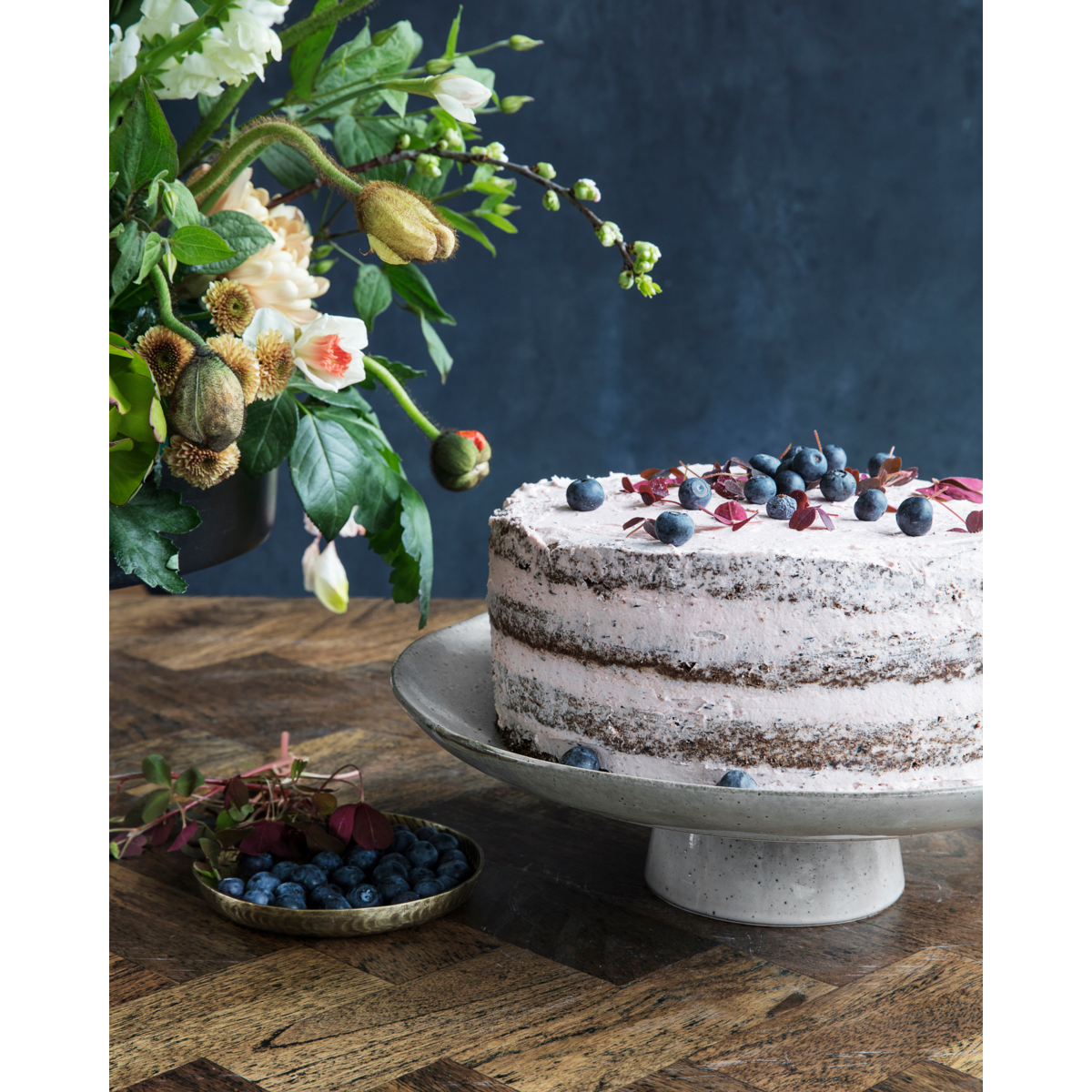 Podnos na dort House Doctor RUSTIC P.32cm šedomodrý_5
