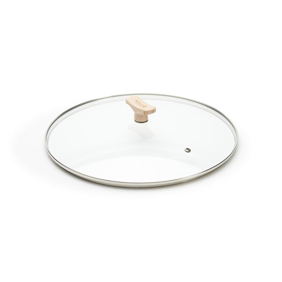 Skleněná poklice de Buyer s dřevěným úchytem P.32cm_2