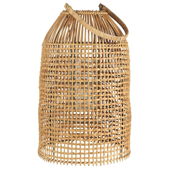 Ratanová lucerna se sklem Ib Laursen V.47 cm přírodní_0