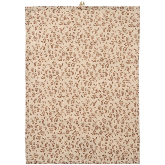 Kuchyňská utěrka Caroline Ib Laursen 70x50 cm přírodní s hnědými houbami_0