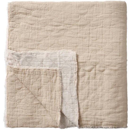 Oboustranný přehoz na postel Ib Laursen 240x240 cm přírodní/smetanově bílá_0