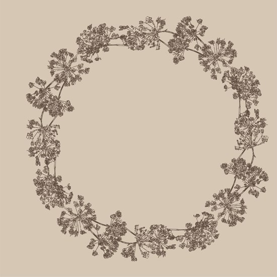 Papírové ubrousky Ib Laursen s motivem květů okolíků SET/50ks hnědé_0