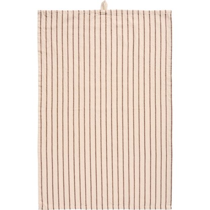 Kuchyňská utěrka Dixie Ib Laursen 70x50 cm přírodní s hnědými tkanými pruhy_1
